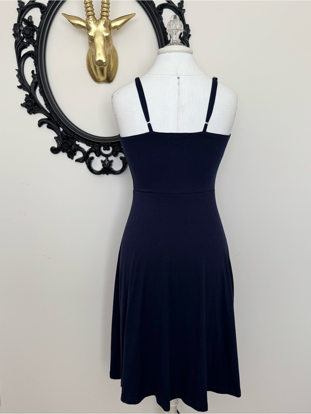 Berydress Classic Navy Button-Front Spaghetti Strap Dress - Picture 6 of 8